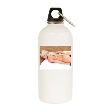 Sara Jean Underwood White Water Bottle With Carabiner