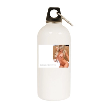 Sara Jean Underwood White Water Bottle With Carabiner