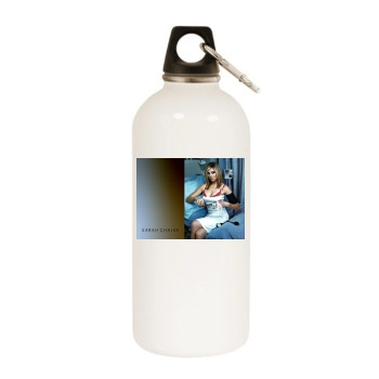 Sarah Chalke White Water Bottle With Carabiner