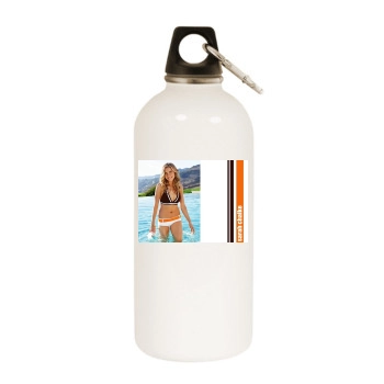 Sarah Chalke White Water Bottle With Carabiner