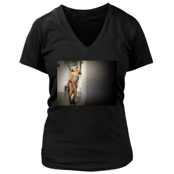 Sarah Harding Women's Deep V-Neck TShirt