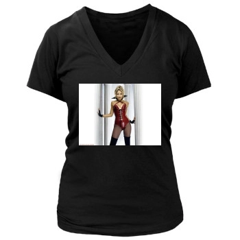 Sarah Michelle Gellar Women's Deep V-Neck TShirt