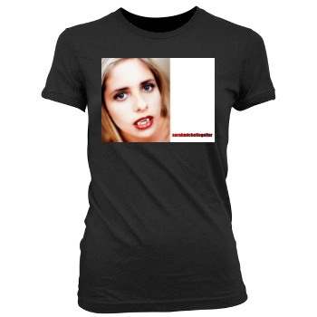 Sarah Michelle Gellar Women's Junior Cut Crewneck T-Shirt