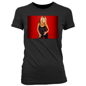 Sarah Michelle Gellar Women's Junior Cut Crewneck T-Shirt