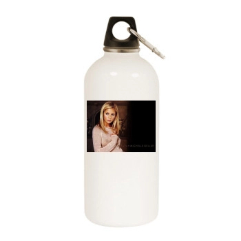 Sarah Michelle Gellar White Water Bottle With Carabiner