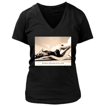 Sarah Wayne Callies Women's Deep V-Neck TShirt