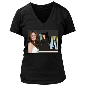 Sarah Wayne Callies Women's Deep V-Neck TShirt