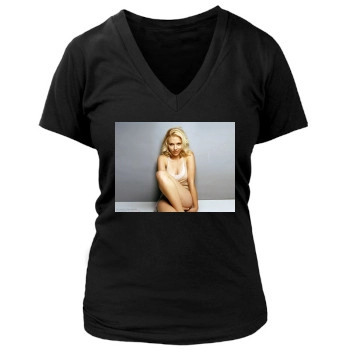 Scarlett Johansson Women's Deep V-Neck TShirt