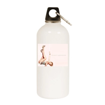 Scarlett Johansson White Water Bottle With Carabiner