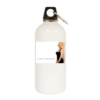 Scarlett Johansson White Water Bottle With Carabiner