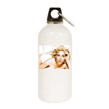 Scarlett Johansson White Water Bottle With Carabiner