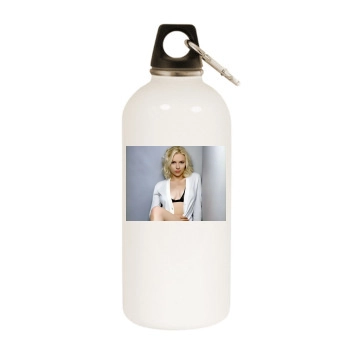 Scarlett Johansson White Water Bottle With Carabiner