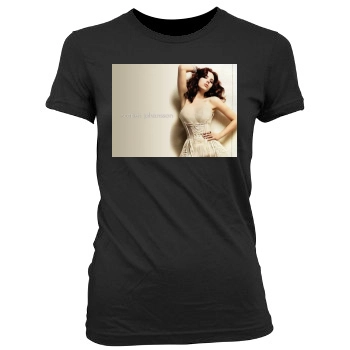 Scarlett Johansson Women's Junior Cut Crewneck T-Shirt