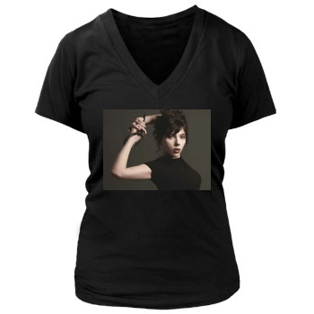 Scarlett Johansson Women's Deep V-Neck TShirt