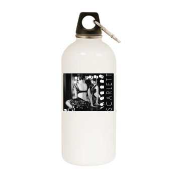 Scarlett Johansson White Water Bottle With Carabiner