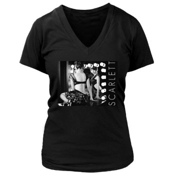 Scarlett Johansson Women's Deep V-Neck TShirt