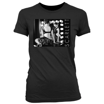 Scarlett Johansson Women's Junior Cut Crewneck T-Shirt