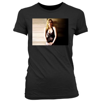 Scarlett Johansson Women's Junior Cut Crewneck T-Shirt