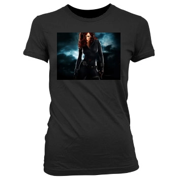 Scarlett Johansson Women's Junior Cut Crewneck T-Shirt