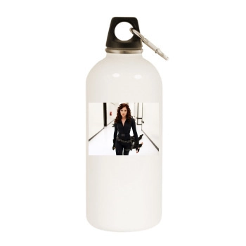 Scarlett Johansson White Water Bottle With Carabiner