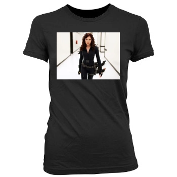 Scarlett Johansson Women's Junior Cut Crewneck T-Shirt