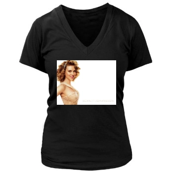 Scarlett Johansson Women's Deep V-Neck TShirt