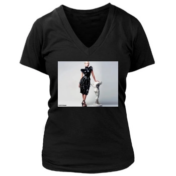 Scarlett Johansson Women's Deep V-Neck TShirt