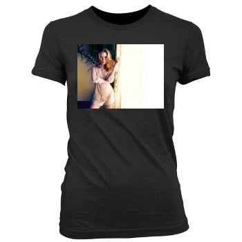 Scarlett Johansson Women's Junior Cut Crewneck T-Shirt