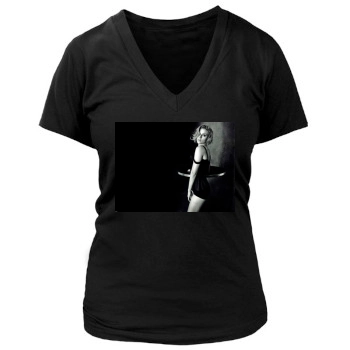 Scarlett Johansson Women's Deep V-Neck TShirt