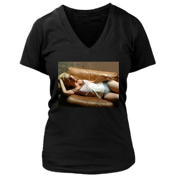 Scarlett Johansson Women's Deep V-Neck TShirt