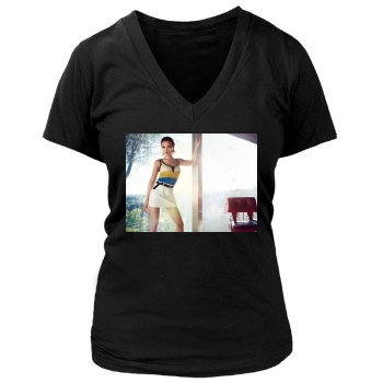 Scarlett Johansson Women's Deep V-Neck TShirt