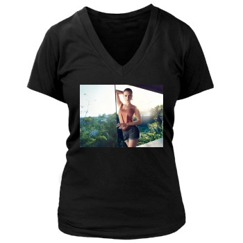 Scarlett Johansson Women's Deep V-Neck TShirt