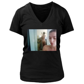 Scarlett Johansson Women's Deep V-Neck TShirt