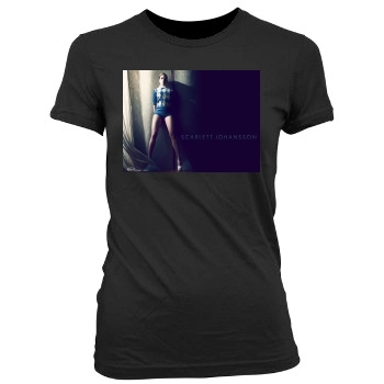 Scarlett Johansson Women's Junior Cut Crewneck T-Shirt