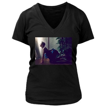 Scarlett Johansson Women's Deep V-Neck TShirt