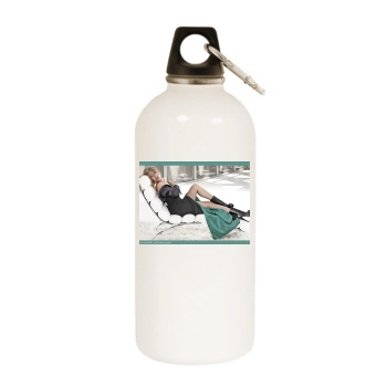 Scarlett Johansson White Water Bottle With Carabiner