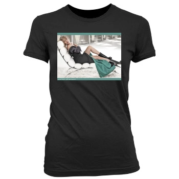 Scarlett Johansson Women's Junior Cut Crewneck T-Shirt