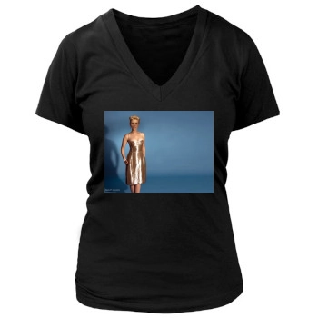 Scarlett Johansson Women's Deep V-Neck TShirt