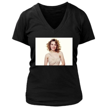 Scarlett Johansson Women's Deep V-Neck TShirt