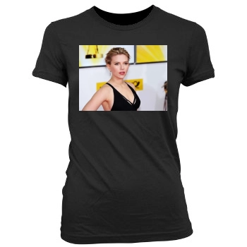 Scarlett Johansson Women's Junior Cut Crewneck T-Shirt