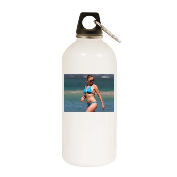 Scarlett Johansson White Water Bottle With Carabiner