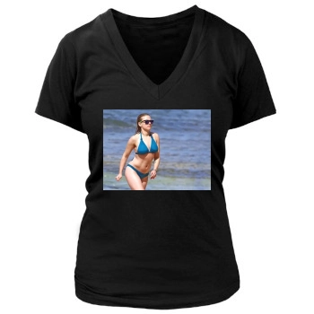 Scarlett Johansson Women's Deep V-Neck TShirt