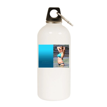 Scarlett Johansson White Water Bottle With Carabiner