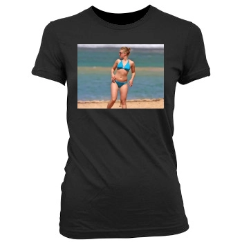 Scarlett Johansson Women's Junior Cut Crewneck T-Shirt