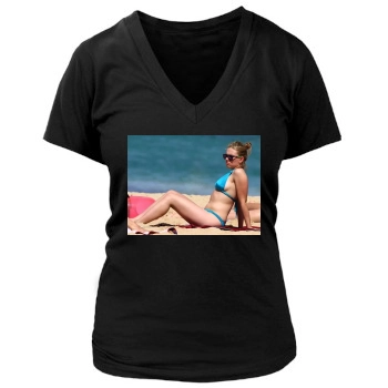 Scarlett Johansson Women's Deep V-Neck TShirt