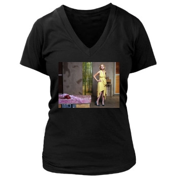 Scarlett Johansson Women's Deep V-Neck TShirt