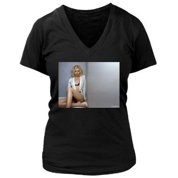 Scarlett Johansson Women's Deep V-Neck TShirt