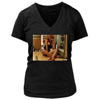 Scarlett Johansson Women's Deep V-Neck TShirt