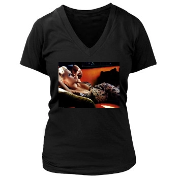 Scarlett Johansson Women's Deep V-Neck TShirt