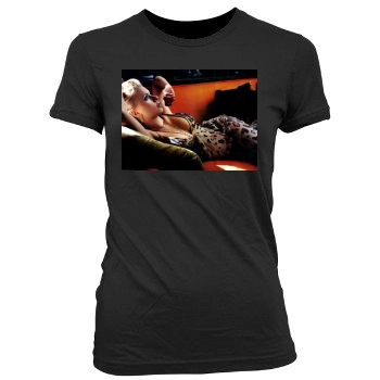 Scarlett Johansson Women's Junior Cut Crewneck T-Shirt